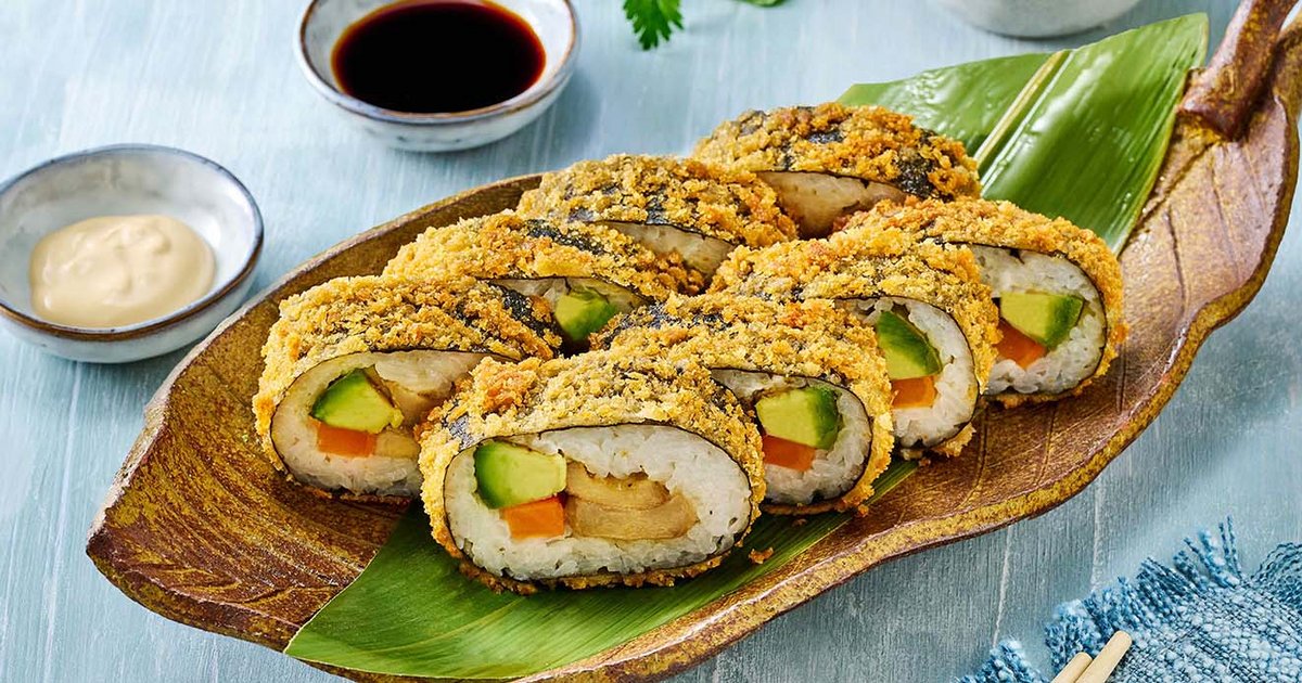 Sushi vegano con tempura 4pz